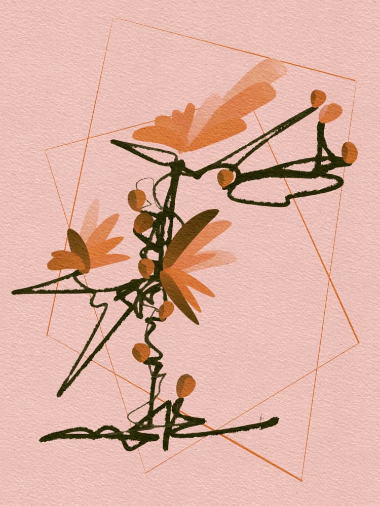 Abstract Floral Geometry by Ankie Kooi — canvas wall art