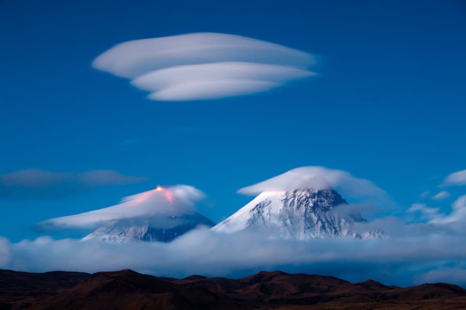 Volcano Eruption Lenticular Sky by Denis Budkov — canvas wall art