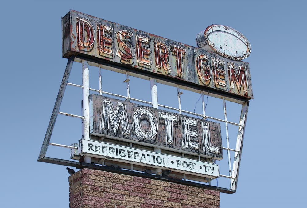 Desert Gem Motel Sign by Mike Pitzer — canvas wall art