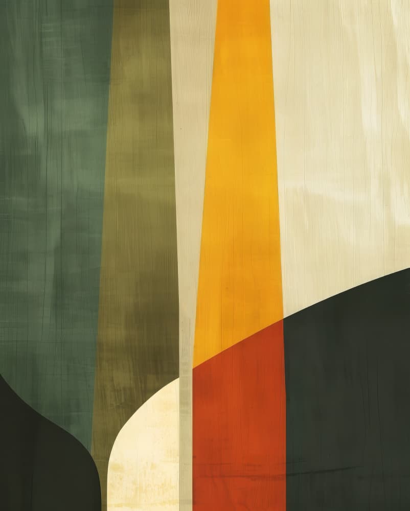 Mid Century Abstract Landscape by Bilge Paksoylu — canvas wall art