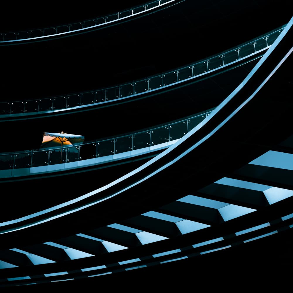 Sleek Architectural Curves by Rolf Endermann — canvas wall art