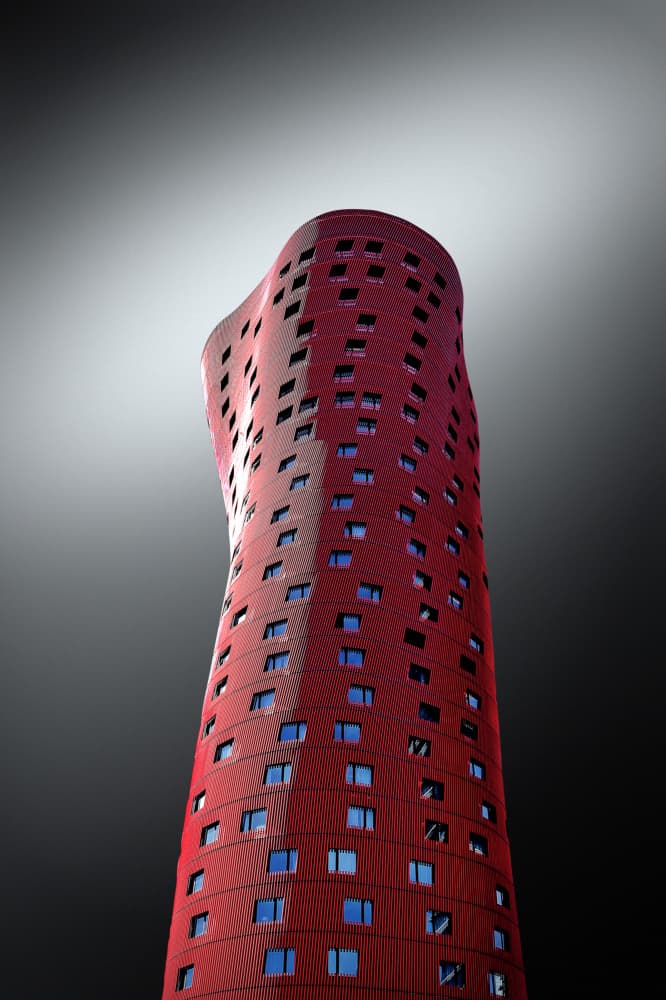 Wavy Red Skyscraper by Jorge Pimenta — canvas wall art