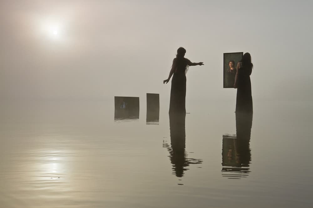 Misty Figures and Reflections by Leszek Paradowski — canvas wall art