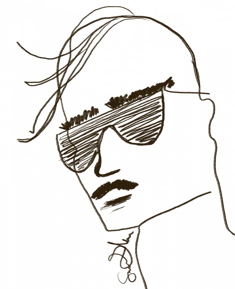 Stylish Man Sunglasses Mustache by Sanna Jarlelind — canvas wall art