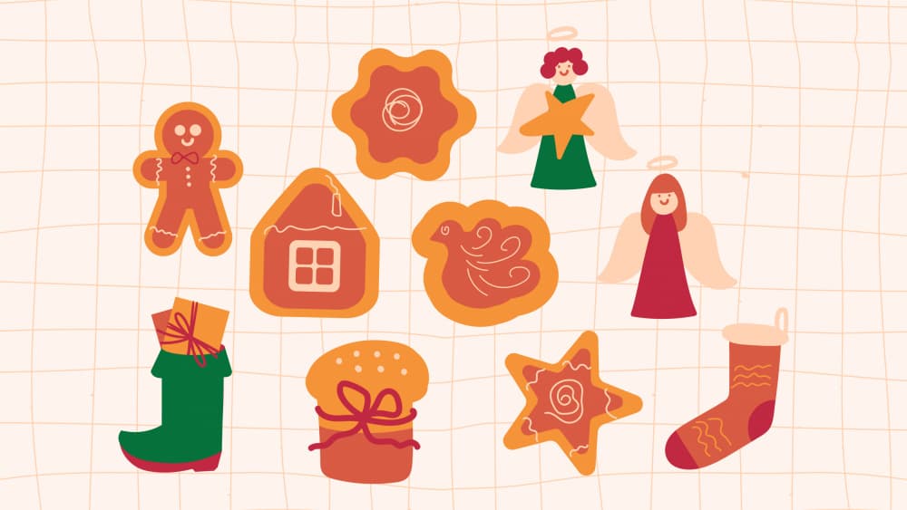 Festive Christmas Cookies by Marika Barsrsind β canvas wall art
