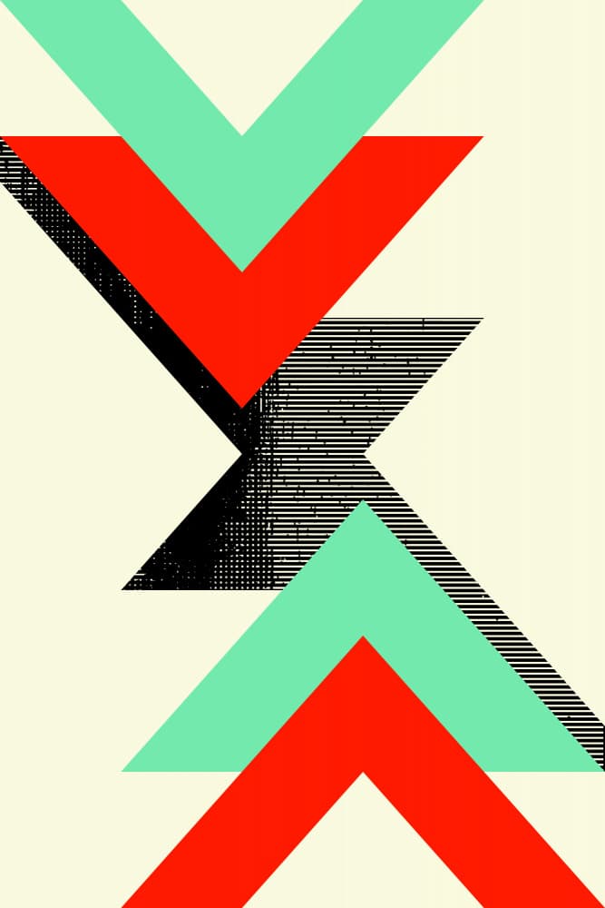 Vibrant Geometric Arrows by Petr Strnad — canvas wall art