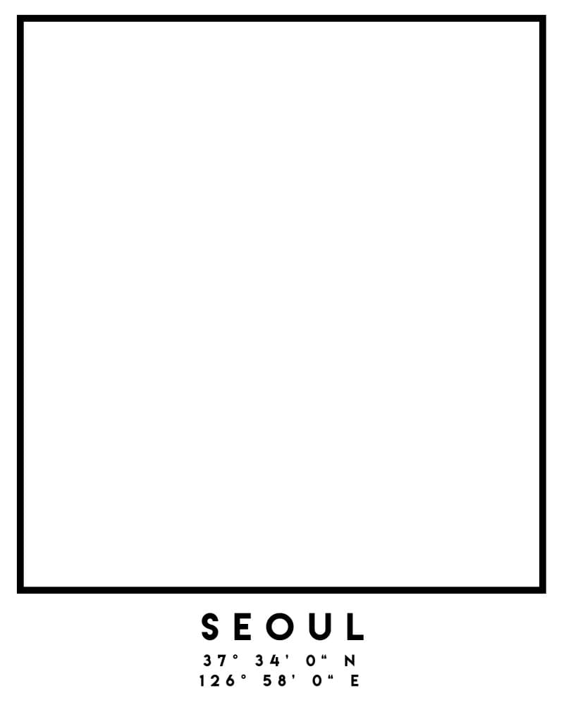 Seoul City Coordinates by Emiliano Deificus — canvas wall art