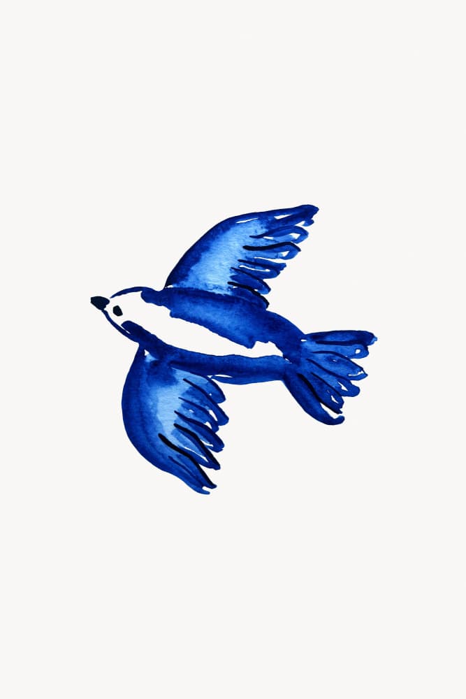 Soaring Blue Bird by Karen Menzenbach — canvas wall art