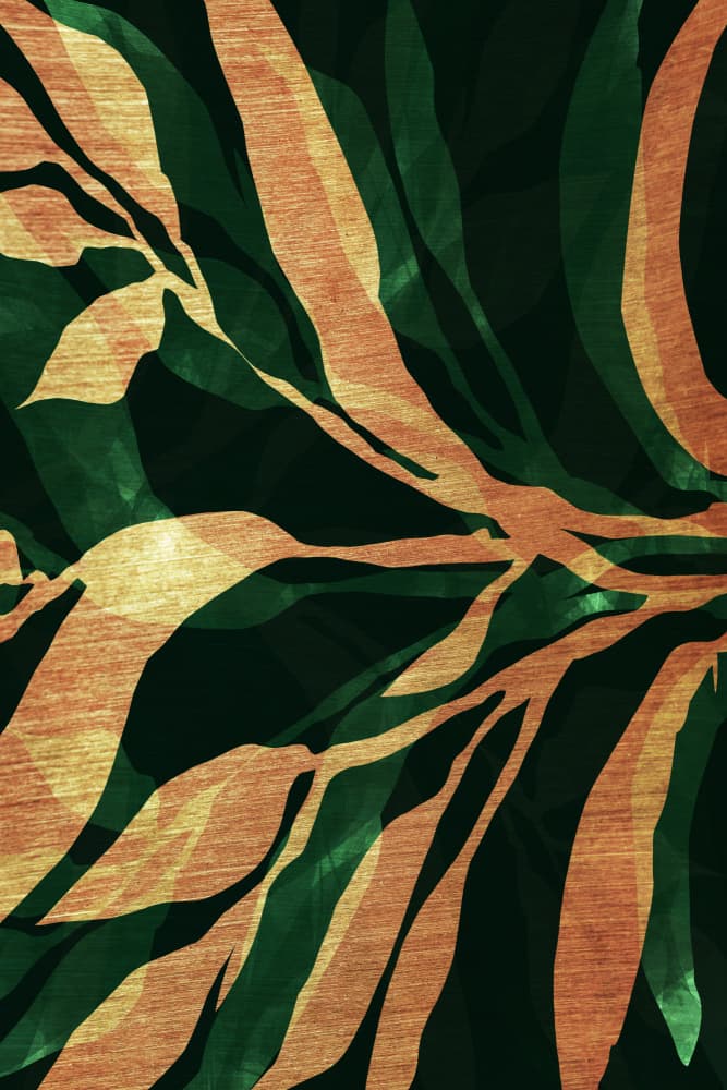 Emerald Gold Foliage by cartissi — canvas wall art