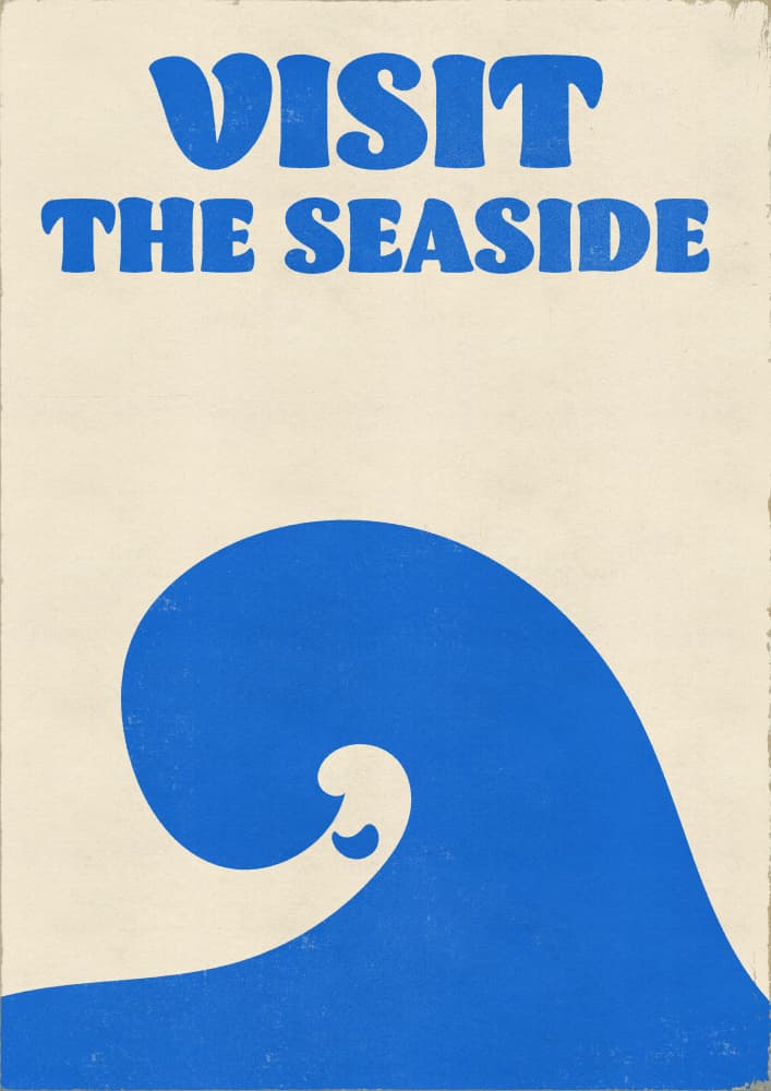 Retro Seaside Wave by Nicholas — canvas wall art