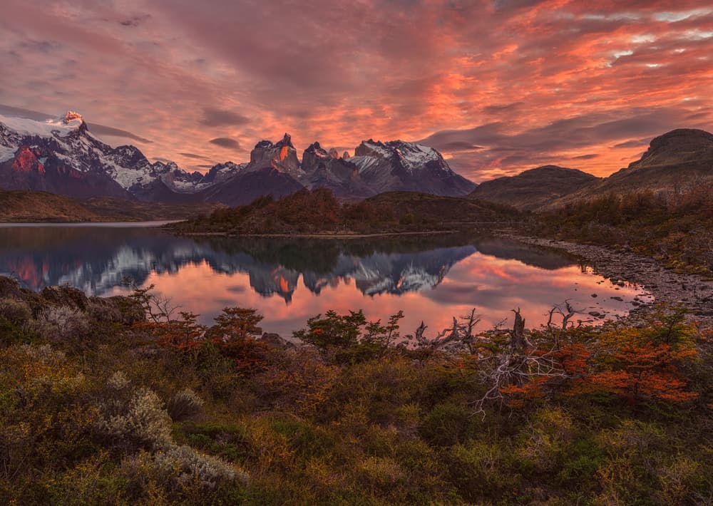 Fiery Mountain Reflections by Valeriy Shcherbina — canvas wall art