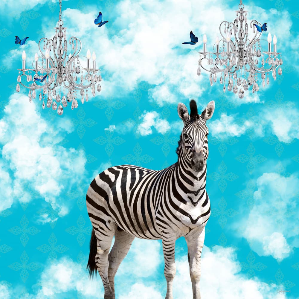 Whimsical Zebra Sky by Sue Skellern — canvas wall art
