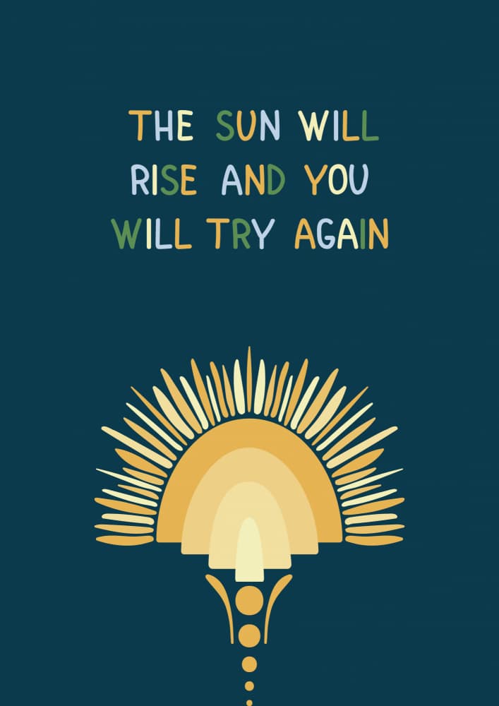 Sun Will Rise Quote by Olena Kovalova — canvas wall art