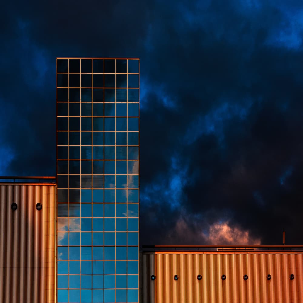 Golden Hour Architecture Reflection by Rolf Endermann — canvas wall art
