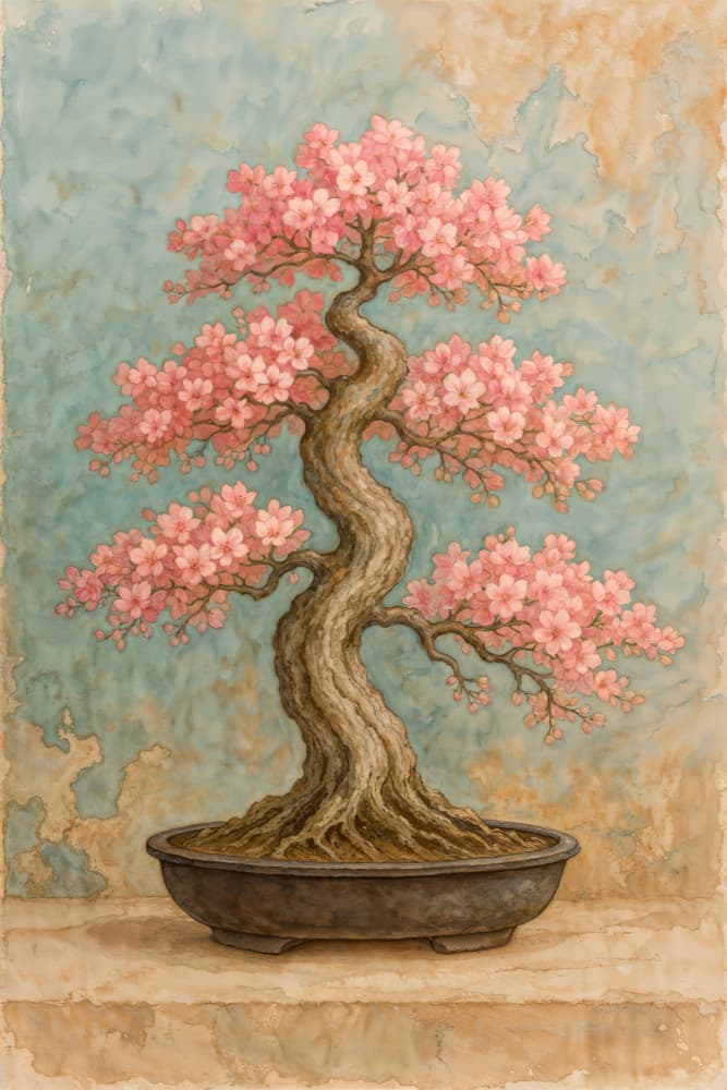 Cherry Blossom Bonsai by Natalie Bruns — canvas wall art