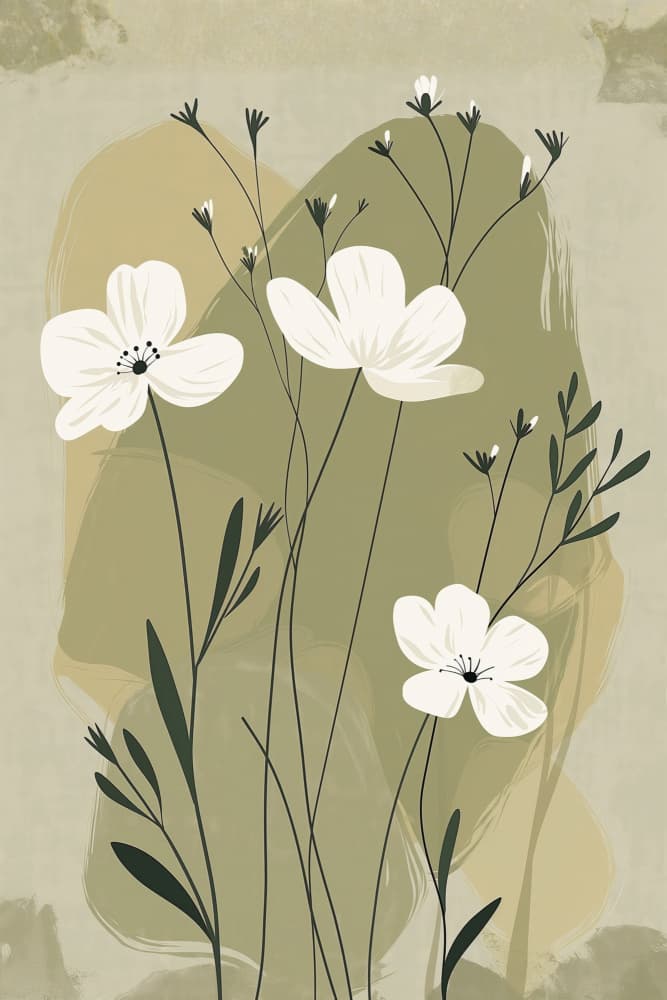 Calm Wildflowers by Sally Ann Moss — canvas wall art