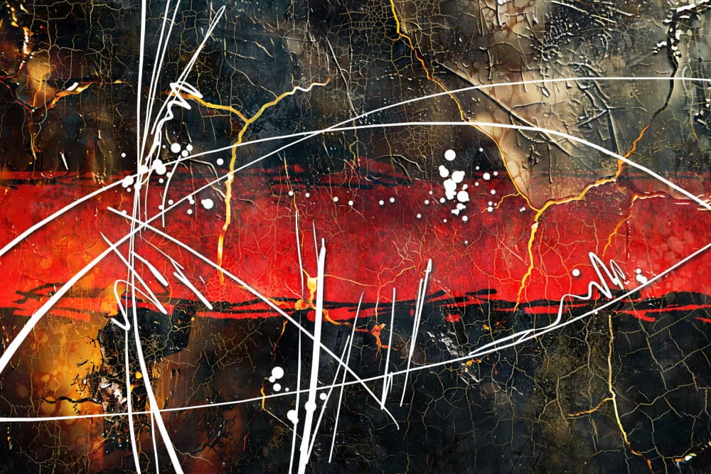 Dynamic Red Abstract by Rafal Kulik — canvas wall art