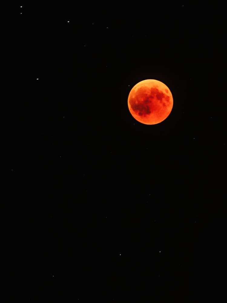 Blood Moon Night Sky by Ryan Braxton — canvas wall art