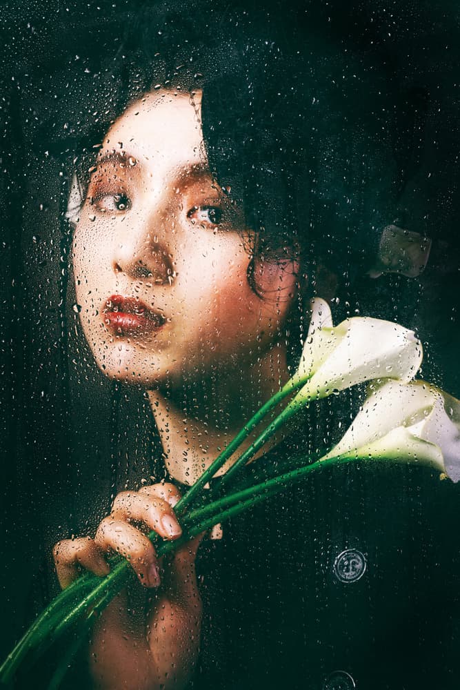 Elegant Calla Raindrops by Daisuke Kiyota — canvas wall art