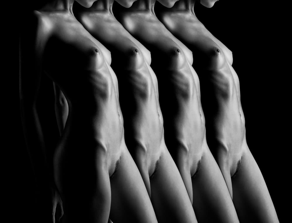 Monochrome Female Repetition by Anton Belovodchenko — canvas wall art