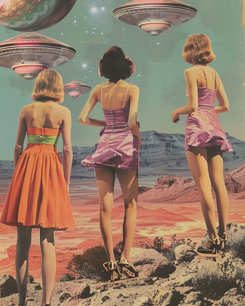 Retro Desert Encounter by Samantha Hearn — canvas wall art