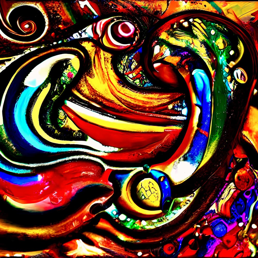 Vibrant Abstract Swirls by mnemonixART — canvas wall art