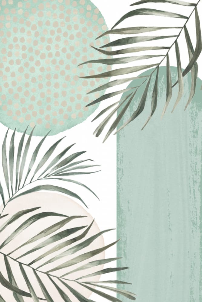 Serene Mint Palm Foliage by Sally Ann Moss — canvas wall art