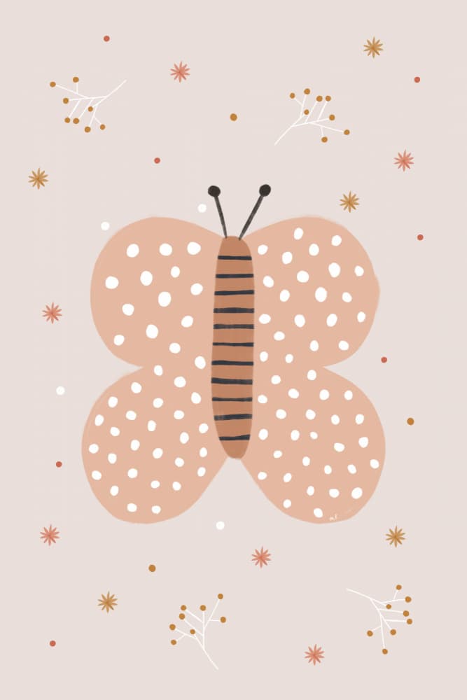 Dotted Pastel Butterfly by Menina Lisboa — canvas wall art