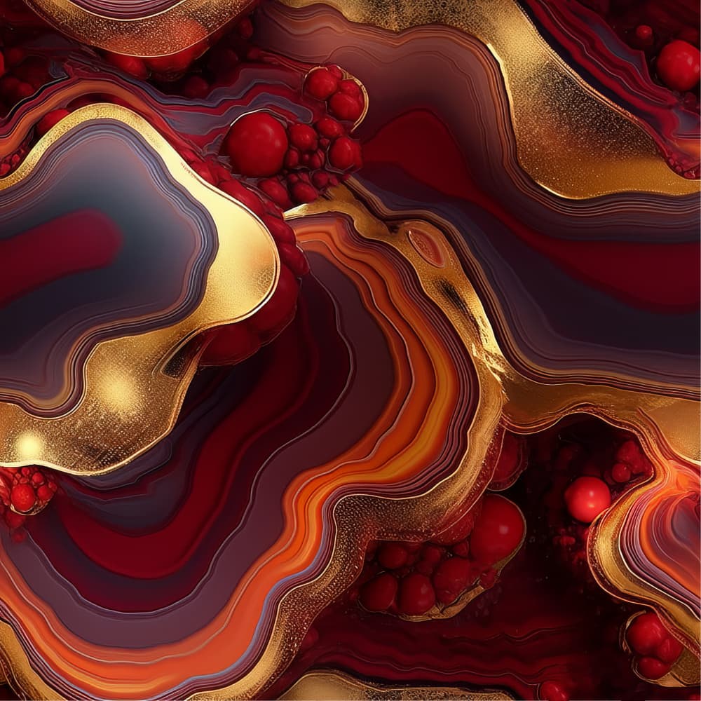 Vibrant Gold Agate Layers by Bilge Paksoylu — canvas wall art