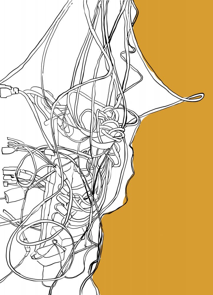 Tangled Digital Mind by XHOZUCAN — canvas wall art