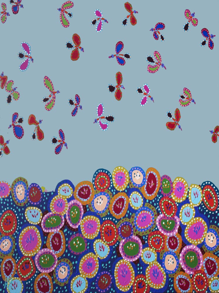 Whimsical Insects and Pebbles by Helen Joynson — canvas wall art