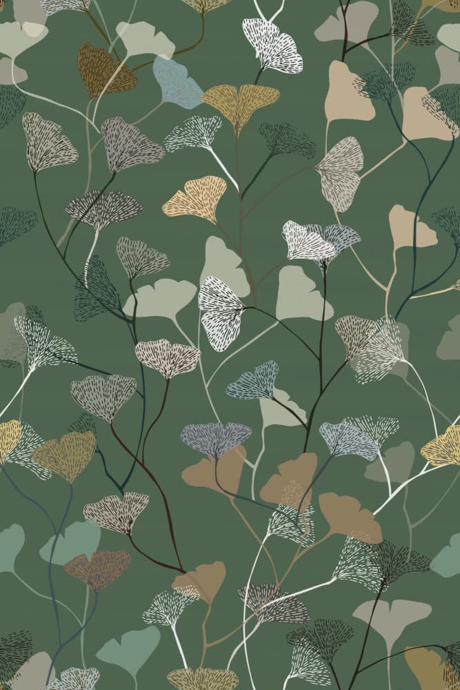 Ginkgo Leaves Pattern by Annick — canvas wall art