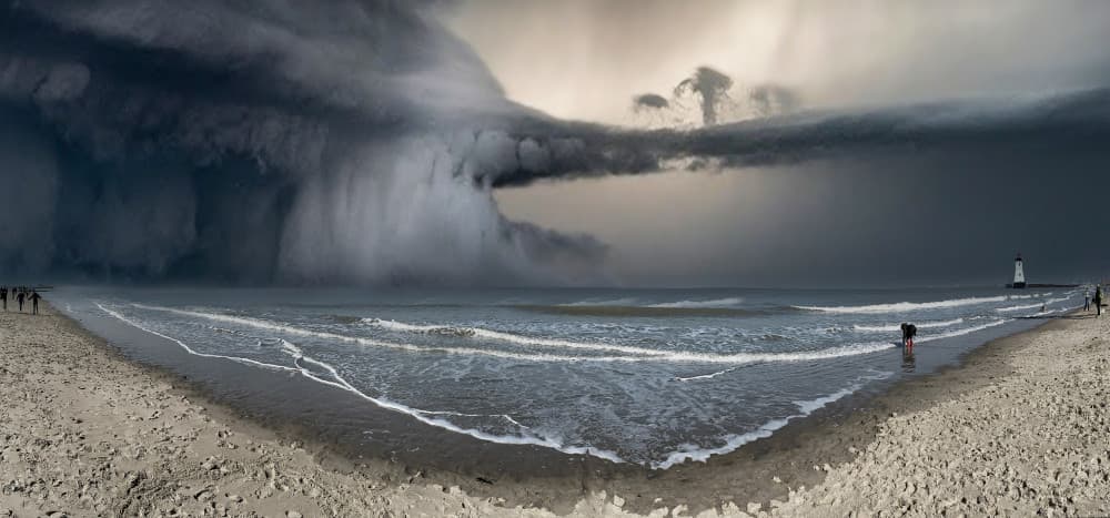 Dramatic Beach Storm by Yvette Depaepe — canvas wall art