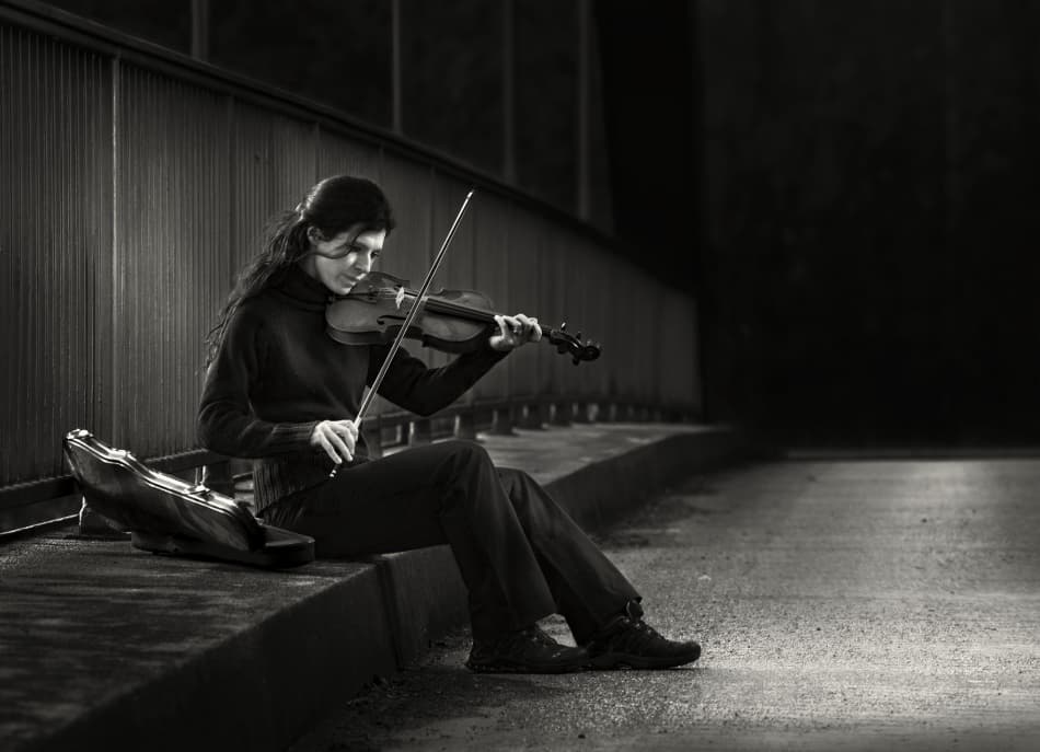 Street Musician's Melody by Christoph Hessel — canvas wall art