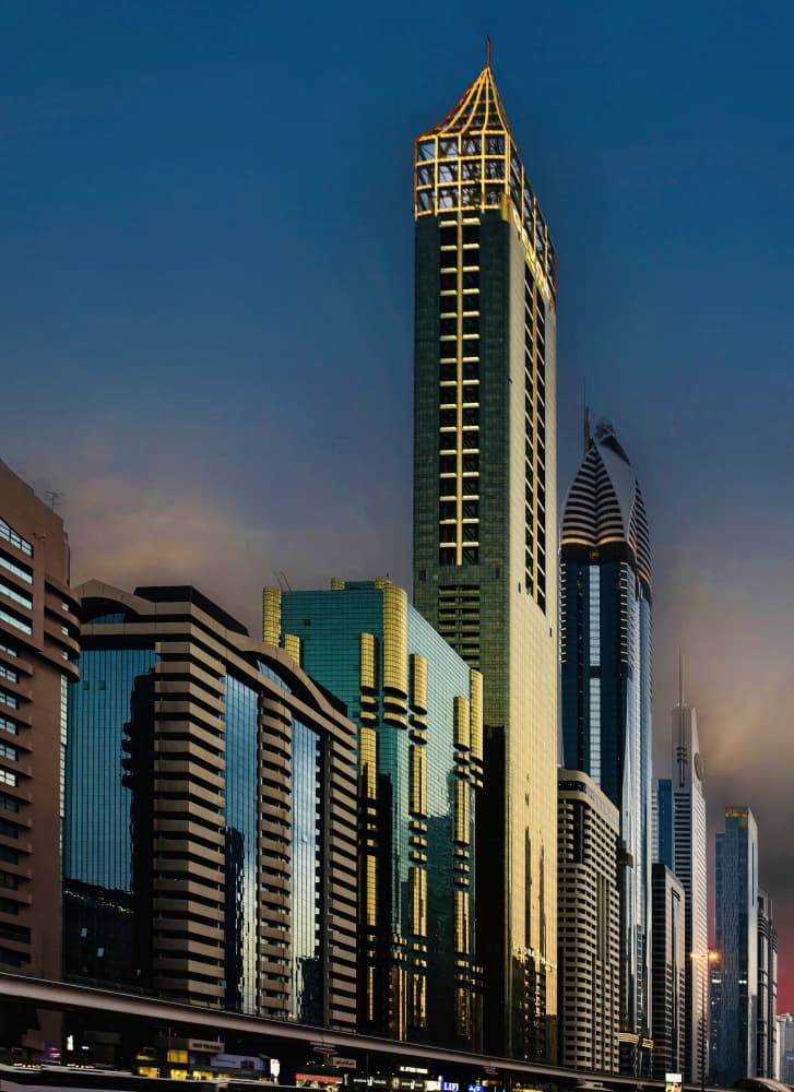 Dubai Skyscrapers at Dusk by Arnon Orbach — canvas wall art