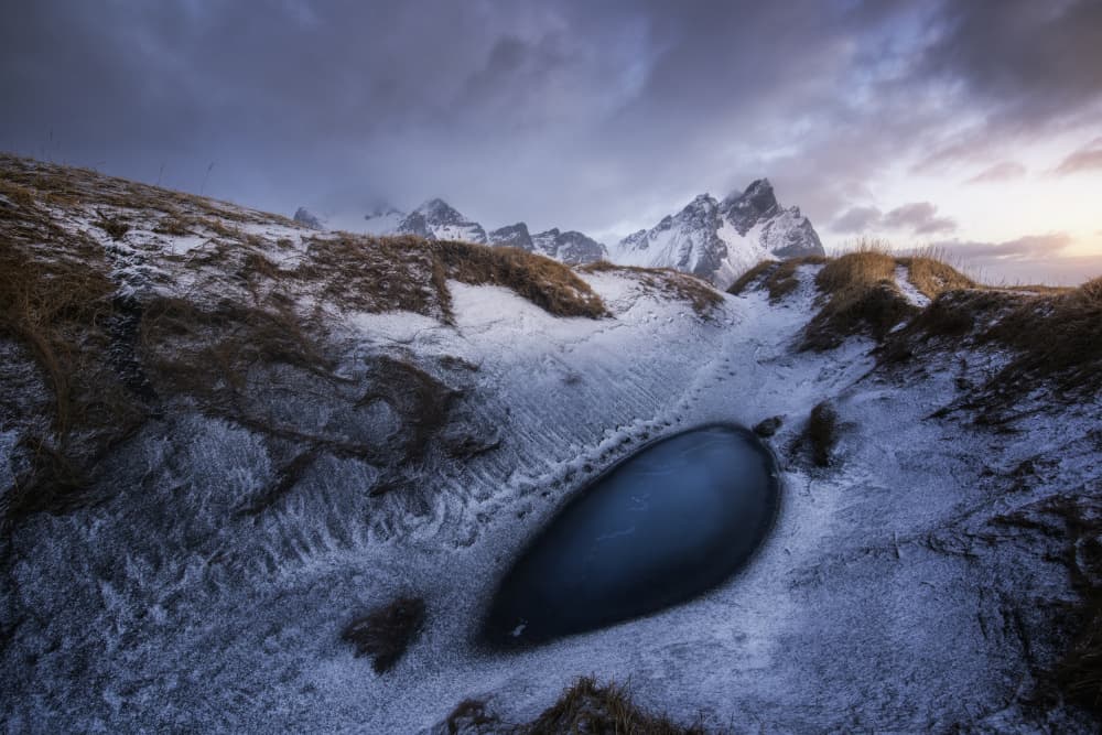 Frozen Mountain Lake by Jorge Ruiz Dueso — canvas wall art