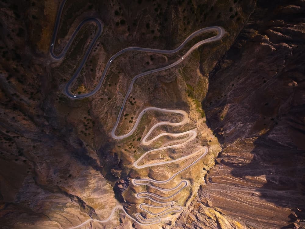 Winding Mountain Road by Majid Behzad — canvas wall art