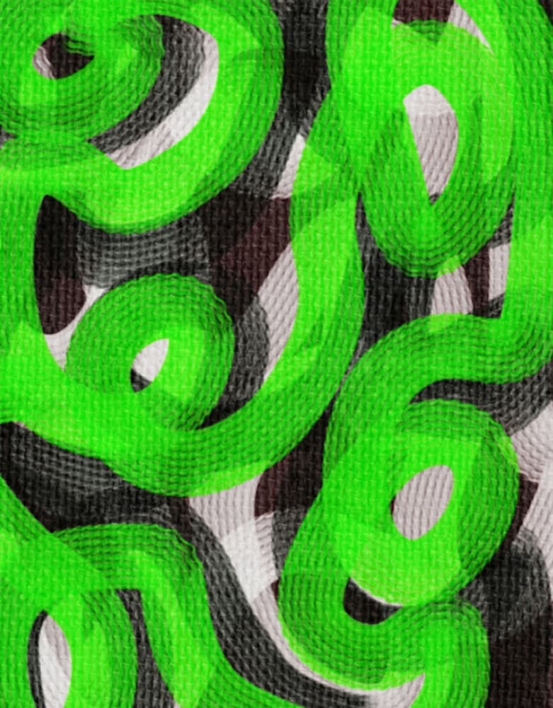 Energetic Green Swirls by Temitope Ogunwale — canvas wall art