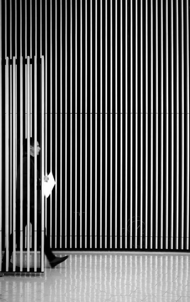 Figure Through Stripes by Anna Niemiec — canvas wall art