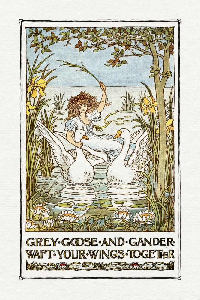 Fairy Tale Goose Ride by Wild Violets — canvas wall art