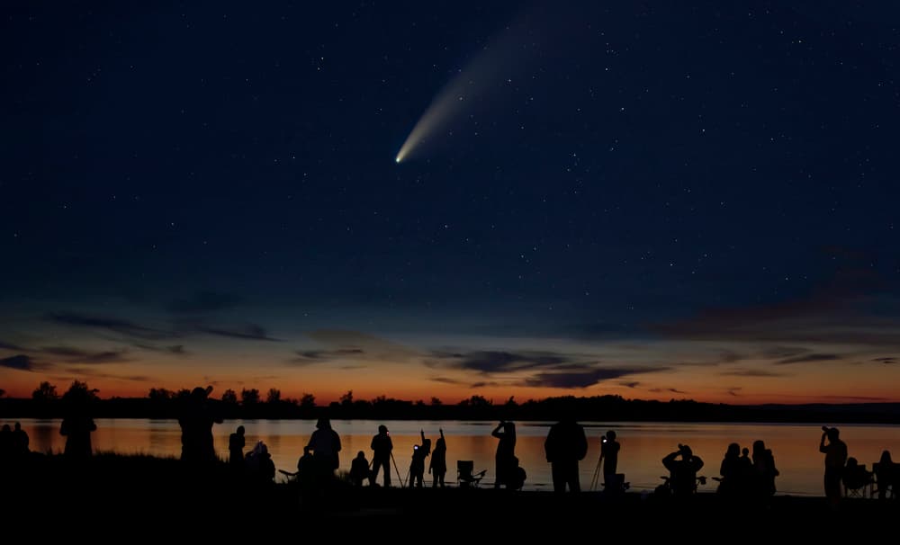 Stargazers Watch Comet by Jim Cumming — canvas wall art