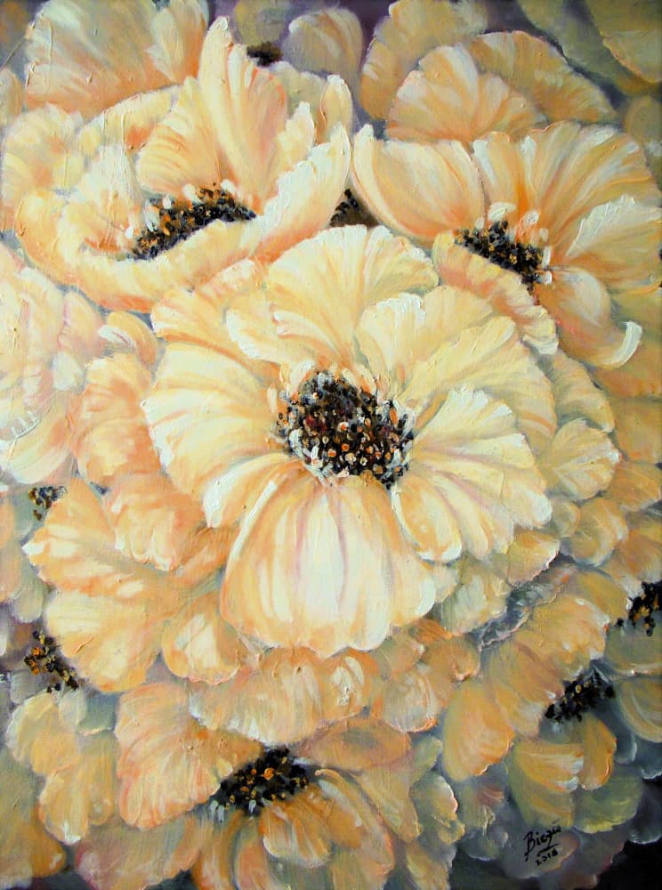 Bright Yellow Blooms by Anda Bieza — canvas wall art