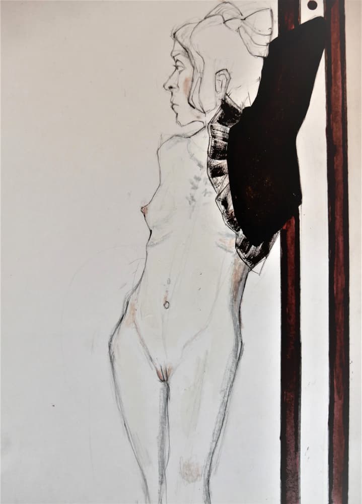 Pensive Nude Profile by Doris Schmitz — canvas wall art