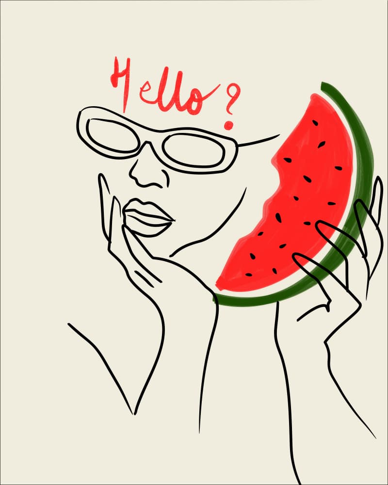 Hello Summer Girl by Kintsugi99 — canvas wall art