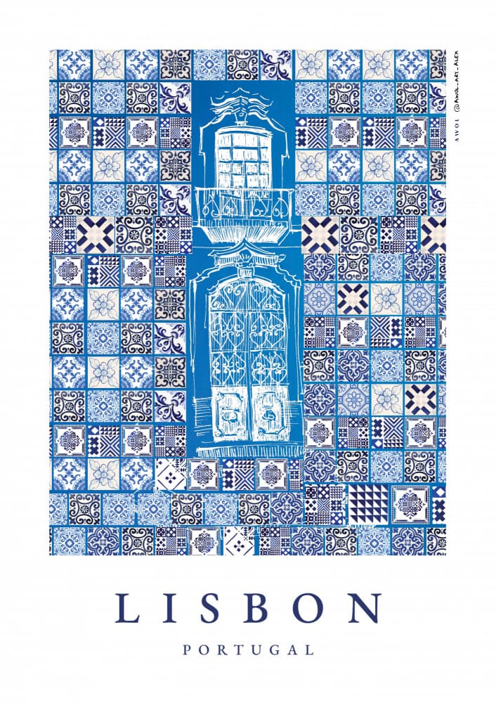 Lisbon Azulejo Balcony by Awol Art Alex — canvas wall art