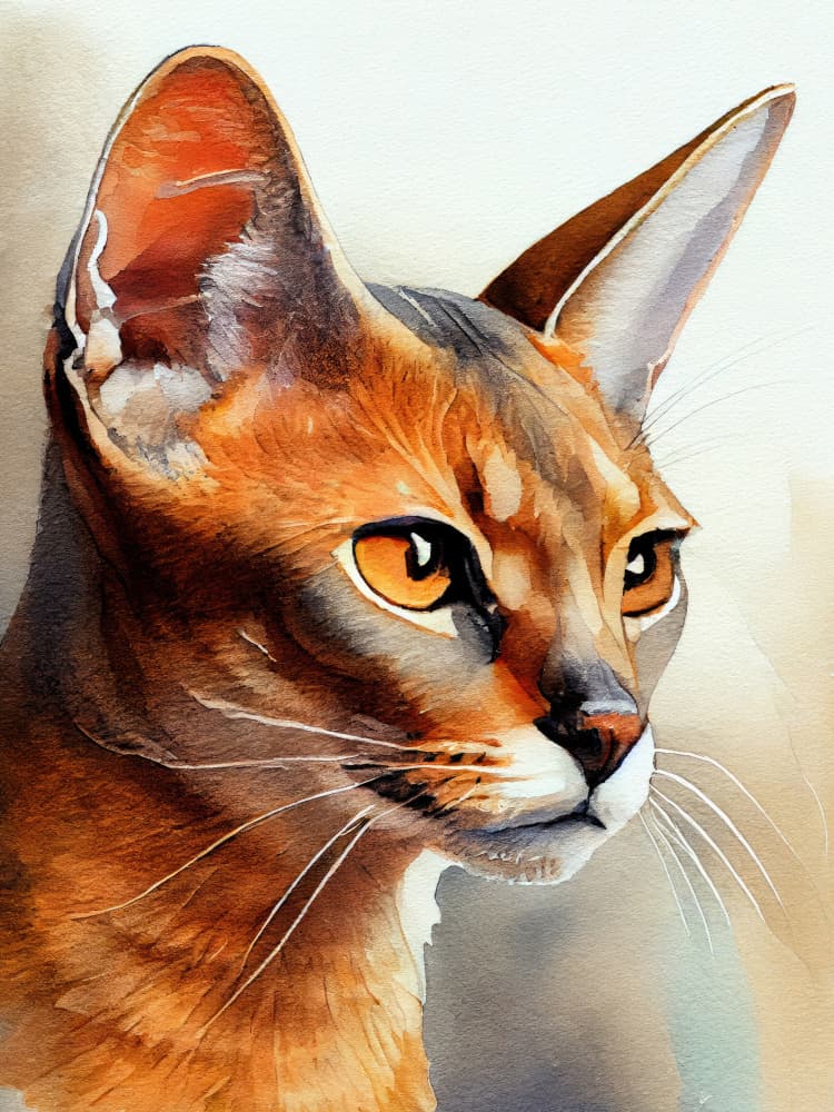 Graceful Watercolor Cat by Justyna Jaszke — canvas wall art