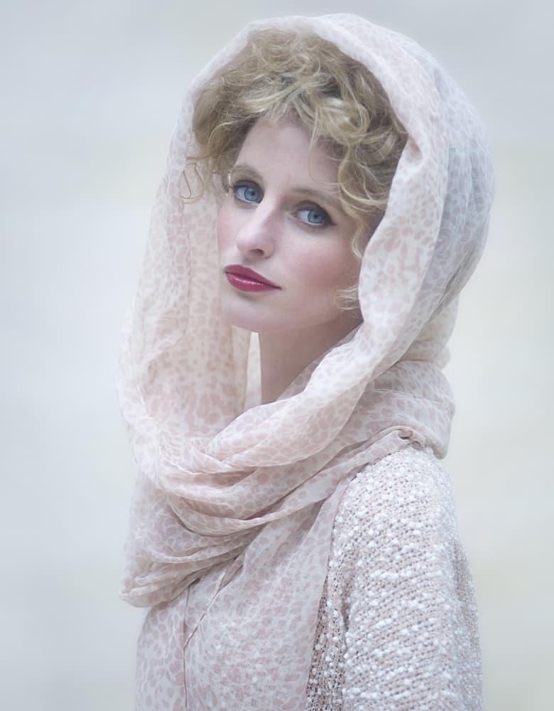 Elegant Scarf Portrait by kenp — canvas wall art