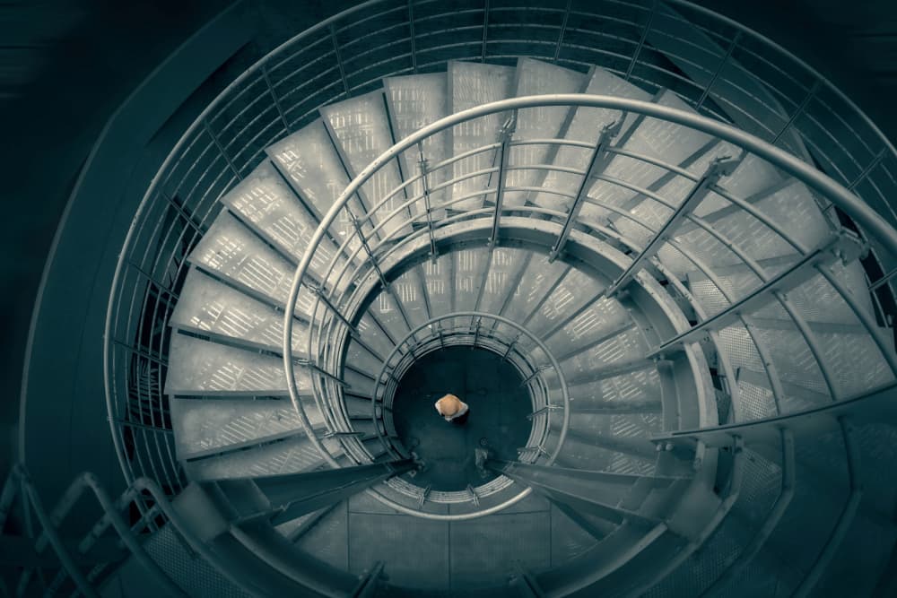 Solitary Spiral Descent by MingLun Tsai (蔡明倫) — canvas wall art