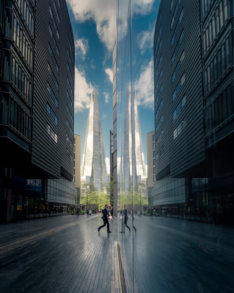 Urban Reflection Walk by Nader El Assy — canvas wall art