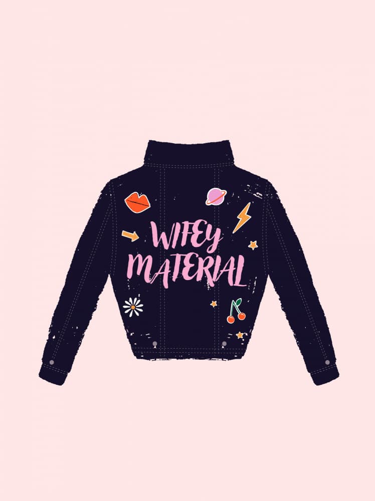 Wifey Material Jacket by Aislinn Simmonds — canvas wall art
